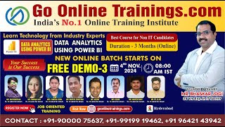 Power BI Demo Part3  November 4th 2024  Bhaskar Jogi  Go Online Trainings  90000 75637 [upl. by Anirret]