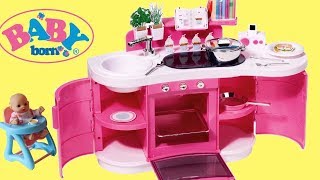 Baby Born Baby Annabell Table and Chair Set amp Play Kitchen  Baby Dolls Cooking and Dinner Time Play [upl. by Aken]