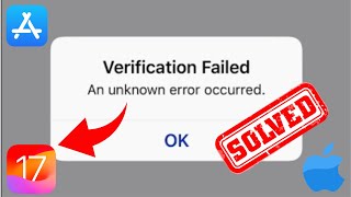 How to fix Verification Failed An unknown error occurred 2024  Fix apple id verification failed2024 [upl. by Pepin]