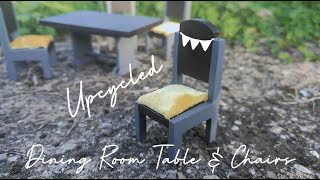 Dolls House Miniatures  Dining Table and Chairs Upcycle [upl. by Nyltyak6]