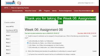 NPTEL 2024 ETHICS IN ENGINEERING PRACTICE WEEK 6 SOLUTION [upl. by Manheim]