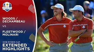 Woods amp DeChambeau vs Fleetwood amp Molinari  Extended Highlights  2018 Ryder Cup [upl. by Ilenna]