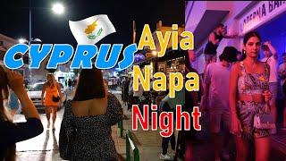 Ayia Napa Night Party Scene in the Club  Never Sleeping Night  Cyprus 4K Walk [upl. by Elletnahc]