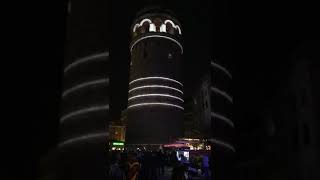 Istanbuls Galata Tower 3D Lights show [upl. by Sly]