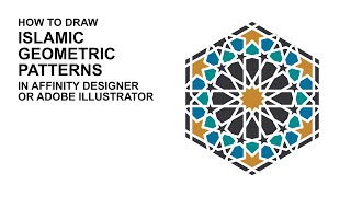 Draw an Islamic Geometric Pattern in vector graphics software Affinity Designer  Tutorial [upl. by Kuhlman]