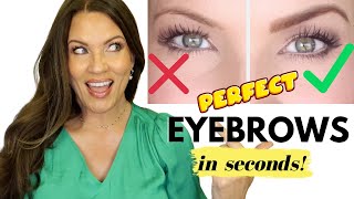 EASY BROW HACK The BEST Eyebrow Makeup Tutorial EVER MATURE THIN SPARSE BROWS [upl. by Ilenna947]