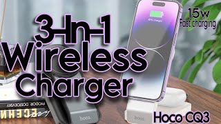 The Best 3in1 wireless charger  Hoco CQ3 wireless charging stations  The best gadget you must have [upl. by Ruhtracm]