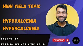 HIGH YIELD TOPIC HYPOCALCEMIA amp HYPERCALCEMIA norcet rn dsssb esic aiimsdelhi rrb anm [upl. by Lladnek]