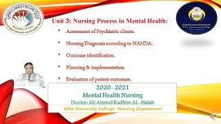 Unit 3 Nursing Process in Mental Health [upl. by Watanabe]