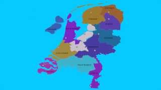 Topografie Provincies van Nederland en Hoofdsteden [upl. by Ahsikcin604]