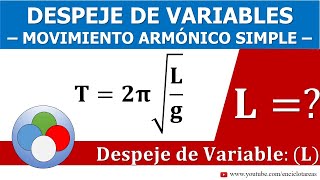 Despeje de variables  Período de un Péndulo Simple longitud [upl. by Leanor]