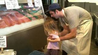 Fish Throwing at Pike Place Fish Market [upl. by Aisorbma432]