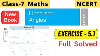 Class 7 Maths Chapter 5 Lines and Angles NCERT Exercise 51 Full Solved class7maths [upl. by Elleirad]