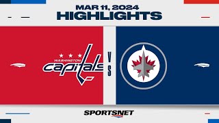 NHL Highlights  Capitals vs Jets  March 11 2024 [upl. by Adamina]