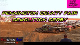 Demolition Derby Pennington County Fair WFO Derby Promotions [upl. by Ahsakal]