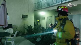 Apartment Fire in Canoga Park On Topanga LAFD [upl. by Arundell]