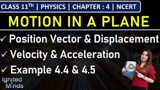 Class 11th Physics  Position Vector amp Displacement  Velocity amp Acceleration  Example 44 amp 45 [upl. by Wilmott864]