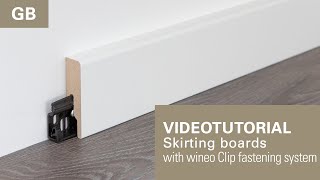 Videotutorial  How to install skirting boards with Clip fastening system  GB [upl. by Kamat948]