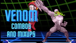 MvC2  Venom Combos and Mixups Compilation [upl. by Arrehs]