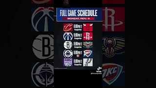 Full NBA schedule for Monday November 11 ￼ [upl. by Agathy]