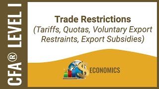 CFA® Level I Economics  Trade Restrictions Tariffs Quotas VERs Export Subsidies [upl. by Eyar106]