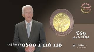 The 2022 St George and the Dragon BiMetallic Gold Sovereign Range TV Ad  Hattons of London [upl. by Itsym]