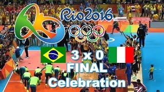 Brazil vs Italy  30  part 2  Mens Volleyball Final  Rio 2016  Celebration [upl. by Leonor249]