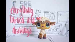 LPS Everything Turned into Drawings [upl. by Nivrehs]