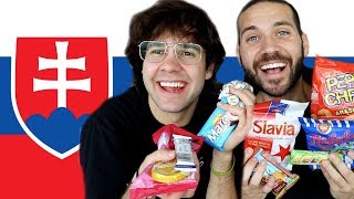 SPEAKING SLOVAK AND TRYING SLOVAK SNACKS PART TWO with David and Joe [upl. by Droffats]