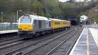 Silver Class 67 67012 amp DVT at Bangor on Network Rail test train 06052015 [upl. by Mehala]