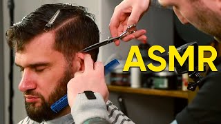 Scissors Only Relaxing Haircut 💈 ASMR BARBER [upl. by Rekrap299]