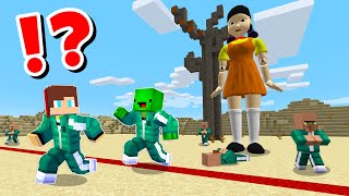 JJ and Mikey in SQUID GAME Roblox CHALLENGE in Minecraft  Maizen Minecraft [upl. by Kaela]