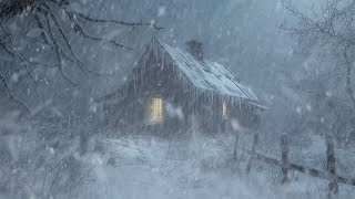 Blizzard Snowstorm amp Howling Wind in the Wooden Cabin  Calming Sounds for Sleep Chill amp Relax [upl. by Nereil]