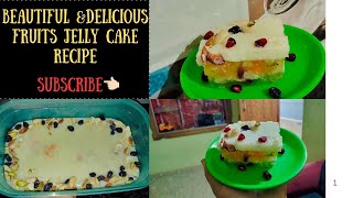 BEAUTIFUL amp DELICIOUS FRUITS JELLY CAKE RECIPE IN KANNADA ಫ್ರೂಟ್ಸ್ ಜೆಲ್ಲಿ ಕೇಕ್ fruits cake cake [upl. by Portie723]