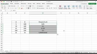 Obliczanie procentu liczby A z B Obliczanie  EXCEL [upl. by Gausman803]