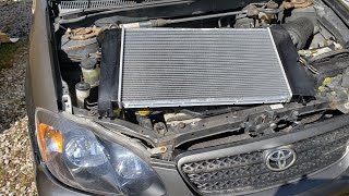 0308 Toyota Corolla amp Matrix Radiator Replacement Removal and Install [upl. by Anahsar]