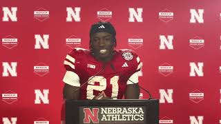 Nebraska Football Running Back Emmett Johnson  Post Wisconsin 2024 [upl. by Torp979]