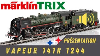 Märklin 38141 Trix 25141 Locomotive à vapeur 141R 1244 SNCF [upl. by Morlee]