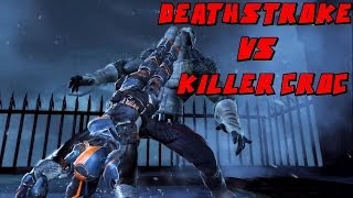 Batman Arkham Origins Deathstroke Killer Croc Boss Fight Mod PC [upl. by Erasme]