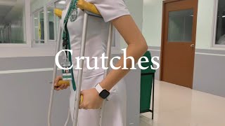 USING CRUTCHES IN DIFFERENT TECHNIQUES Twogait Threegait Fourgait and Swinggait [upl. by Tirrej]