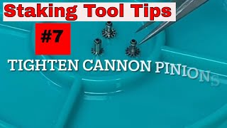 How to Tighten Cannon Pinion so Pocket Watch Hands Work with Watchmakers Staking Tool [upl. by Morey]