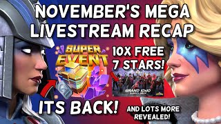 Free 7 Stars Super Daily Event is Back  CyberWeek Deals  More November Livestream Recap  MCOC [upl. by Coney]