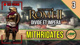 Mithridates Soter Saviour  ROME 2 Total War  Live Stream MITHRIDATES VI Divide Et Impera 3 [upl. by Volny]