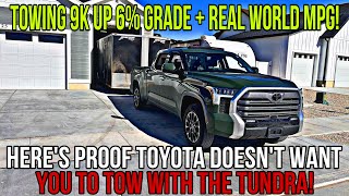 2023 Toyota Tundra Towing Up 6 Grade  Real World MPG Did I Overload This Truck Towing 9k [upl. by Bing]