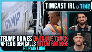 Trump DRIVES GARBAGE Truck ROASTING Biden For Calling Voters GARBAGE wRyan Long  Timcast IRL [upl. by Audley]