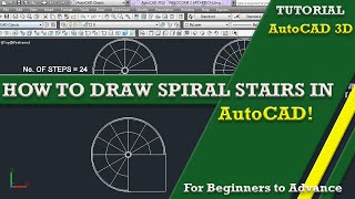 Spiral Stairs in AutoCAD  How to Draw Spiral Stairs 3d in AutoCAD Spiralstairs AutoCAD3d [upl. by Savinirs]