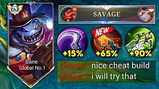 BANE NEW PERFECT FULL DAMAGE BUILD FOR AUTO SAVAGE IN SOLO RANK 100 BROKEN  MLBB [upl. by Aleydis]