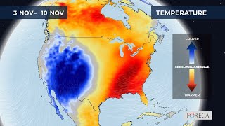 Monthly temperature forecast for the USA 1152024 [upl. by Theodora]