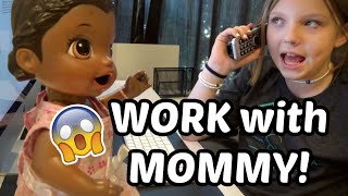 BABY ALIVE goes to WORK with MOMMY FUNNY KIDS SKIT [upl. by Thomas]