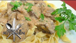 EASY BEEF STROGANOFF  VIDEO RECIPE [upl. by Lettie]